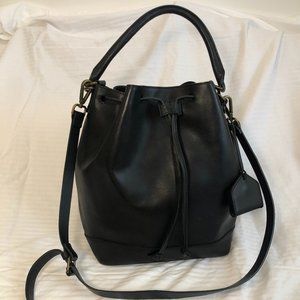 MADEWELL black leather bucket bag